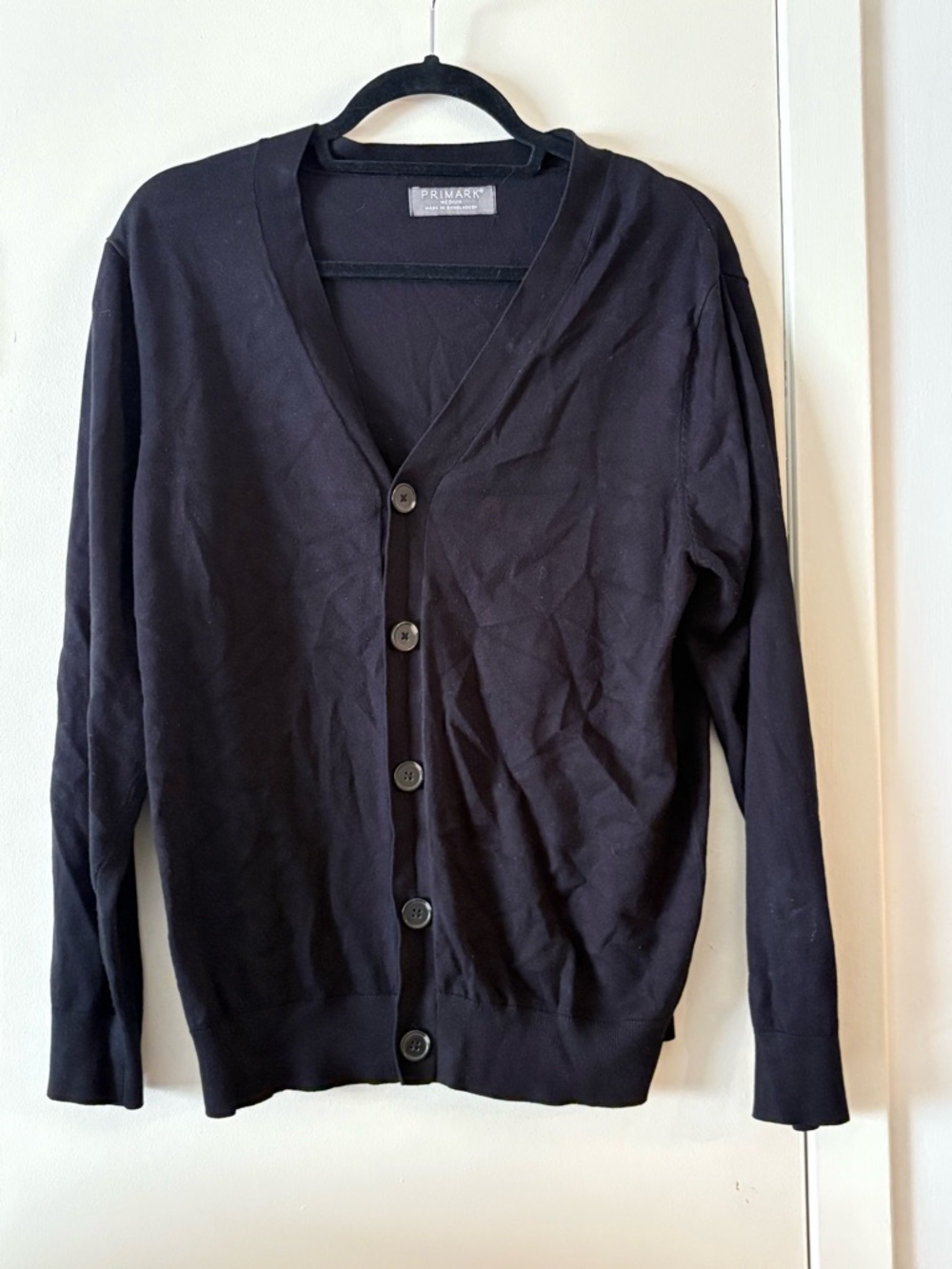 Primark 2000s Style Black Button-Up V-Neck Cardigan